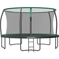 Songmics Trampolin Ø 427 cm mit innenliegendem Netz schwarz-dunkelgrün B34STR142C01