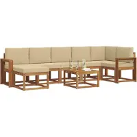 vidaXL Outdoor-Sofagarnitur 8 stk. Natur und Beige