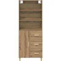 vidaXL Highboard Artisan-Eiche 69,5 x 32,5 x 180 cm Holzwerkstoff