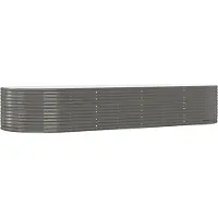 vidaXL Hochbeet Grau 367x140x68 cm Verzinkter Stahl