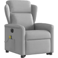 vidaXL Massagesessel mit Aufstehhilfe Elektrisch Wolkengrau Stoff