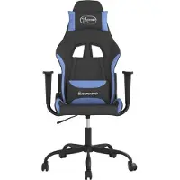 vidaXL Gaming-Stuhl mit Massagefunktion Schwarz und Blau Stoff