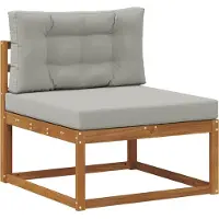 vidaXL Outdoor-Sofagarnitur mit Kissen 6 pcs Natürlich und Hellgrau