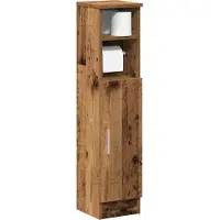 vidaXL Badezimmerschrank mit Rollenhalter Altholz-Optik 20,5x22x90 cm