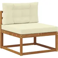 vidaXL Outdoor-Sofagarnitur mit Kissen 6 pcs Natur und Creme