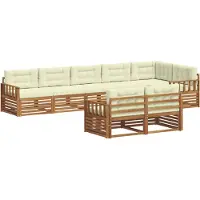 vidaXL Outdoor-Sofagarnitur 8 stk. Natur und Creme