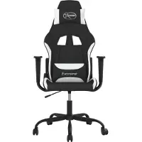 vidaXL Gaming-Stuhl Schwarz und Weiß Stoff