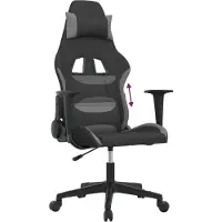 vidaXL Gaming-Stuhl Schwarz und Hellgrau Stoff