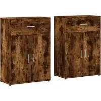 vidaXL Sideboards 2 Stk. Räuchereiche 60x30x84 cm Holzwerkstoff