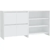 vidaXL 2-tlg. Sideboard Weiß Holzwerkstoff