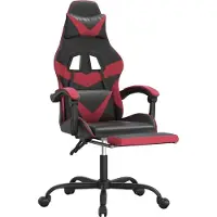 vidaXL Gaming-Stuhl mit Fußstütze Schwarz und Weinrot Kunstleder