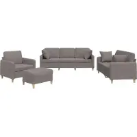 vidaXL 4-tlg. Sofagarnitur mit Kissen Taupe Stoff