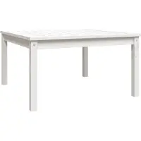vidaXL Gartentisch Weiß 82,5x82,5x45 cm Massivholz Kiefer