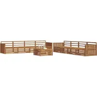 vidaXL Outdoor-Sofagarnitur 9 pcs Natur Massivholz Akazie