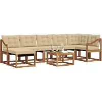 vidaXL Outdoor-Sofagarnitur 8 Stk. Natur und Beige
