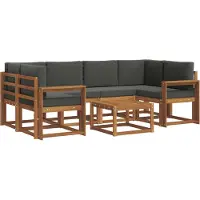 vidaXL Outdoor-Sofagarnitur 7 stk. Natur und Anthrazit