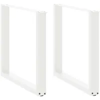 vidaXL Esstischbeine U-Form 2 Stk. Weiß 80x(72-73) cm Stahl