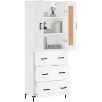 vidaXL Highboard Weiß 69,5x34x180 cm Holzwerkstoff