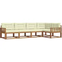 vidaXL Outdoor-Sofagarnitur 5 stk. Natur und Creme