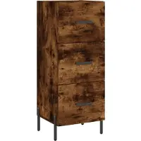 vidaXL Highboard Räuchereiche 34,5x34x180 cm Holzwerkstoff