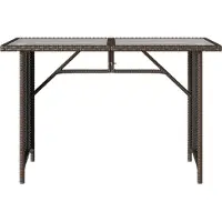 vidaXL Gartentisch mit Glasplatte Braun 110x68x70 cm Poly Rattan
