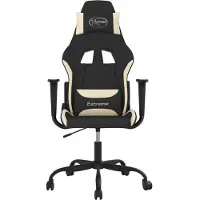 vidaXL Gaming-Stuhl Schwarz und Creme Stoff