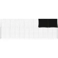 vidaXL Hühnerkäfig 2 pcs Silber 600 x 100 x 210 cm Verzinkter Stahl