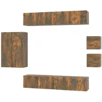 vidaXL 8-tlg. TV-Schrank-Set Räuchereiche Holzwerkstoff