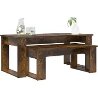vidaXL Kaffeetisch Set 2 stk. Räuchereiche 100 x 50 x 42 cm