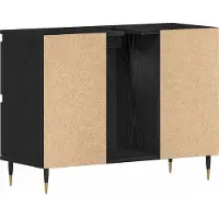 vidaXL Waschbeckenschrank Schwarz Eichen-Optik 80 x 33 x 60 cm