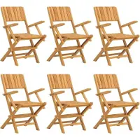 vidaXL Gartenstühle 6 Stk. Klappbar 55x61x90 cm Massivholz Teak