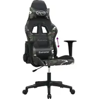 vidaXL Gaming-Stuhl Schwarz und Tarnfarben Kunstleder