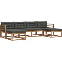 vidaXL Outdoor-Sofagarnitur 6 Stk. Natur und Anthrazit
