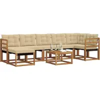 vidaXL Outdoor-Sofagarnitur 8 Stk. Natur und Beige
