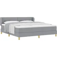 vidaXL Boxspringbett mit Kopfteil Hellgrau 180 x 200 cm Stoff