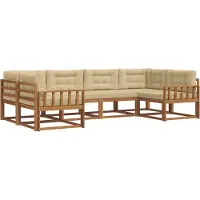 vidaXL Outdoor-Sofagarnitur 6 Stk. Natur und Beige