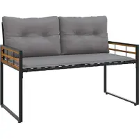 vidaXL Holz-Lagenbank mit Kissen Uni Hellgrau 114 x 55 x 77 cm