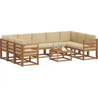 vidaXL Outdoor-Sofagarnitur 10 stk. Natur und Beige