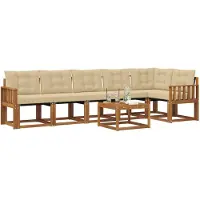 vidaXL Outdoor-Sofagarnitur 7 stk. Natur und Beige
