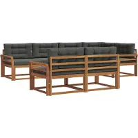 vidaXL Outdoor-Sofagarnitur 8 stk. Natur und Anthrazit