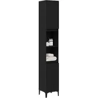 vidaXL Badezimmerschrank Schwarz Eichen-Optik 30 x 30 x 190 cm