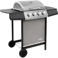 vidaXL Gasgrill mit 4 Flammen Schwarz und Silbern