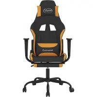 vidaXL Gaming-Stuhl mit Fußstütze Schwarz und Orange Stoff