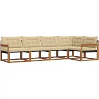 vidaXL Outdoor-Sofagarnitur 5 Stk. Natur und Beige