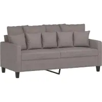 vidaXL 3-tlg. Sofagarnitur mit Kissen Taupe Stoff