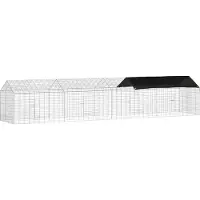 vidaXL Hasenkäfig Silber 400 x 78 x 78 cm Verzinkter Stahl