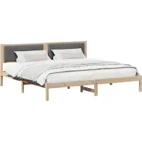 vidaXL Bettrahmen Dunkelgrau 200 x 200 cm Massives Kiefernholz