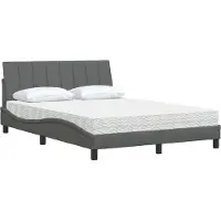 vidaXL Bett mit Matratze "Hanko" Dunkelgrau 140x190 cm Stoff