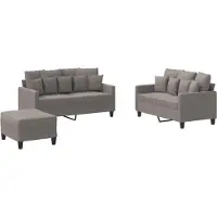 vidaXL 3-tlg. Sofagarnitur mit Kissen Taupe Stoff