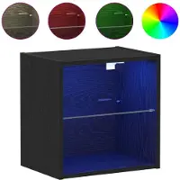 vidaXL Schwimmendes Regal mit LED-Licht Schwarz 40 x 28,5 x 40 cm